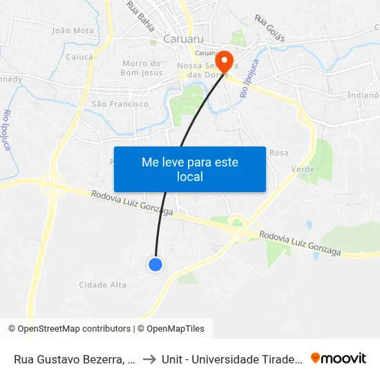 Rua Gustavo Bezerra, S/N to Unit - Universidade Tiradentes map
