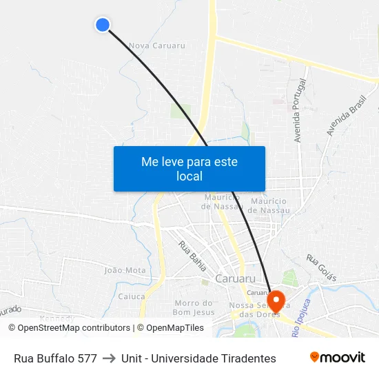 Rua Buffalo 577 to Unit - Universidade Tiradentes map