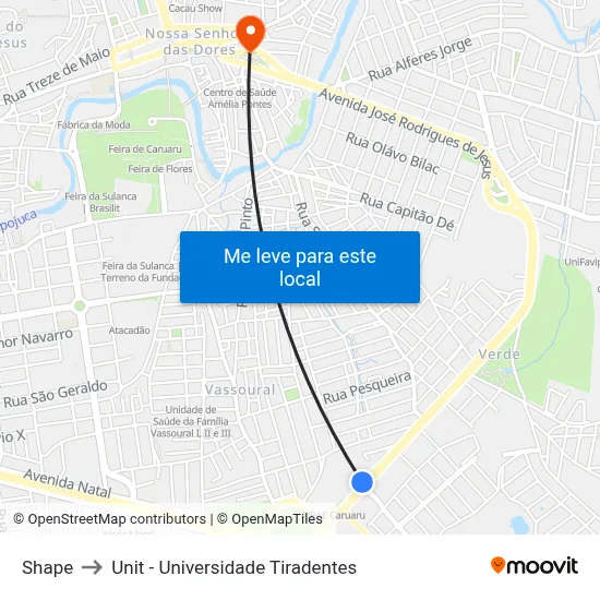 Shape to Unit - Universidade Tiradentes map