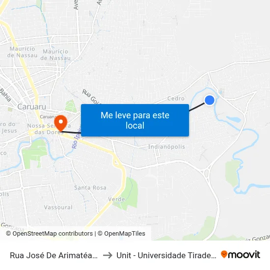 Rua José De Arimatéa 114 to Unit - Universidade Tiradentes map