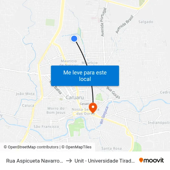 Rua Aspicueta Navarro, 310 to Unit - Universidade Tiradentes map