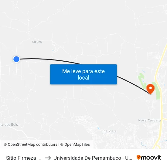 Sítio Firmeza 82 to Universidade De Pernambuco - UPE map