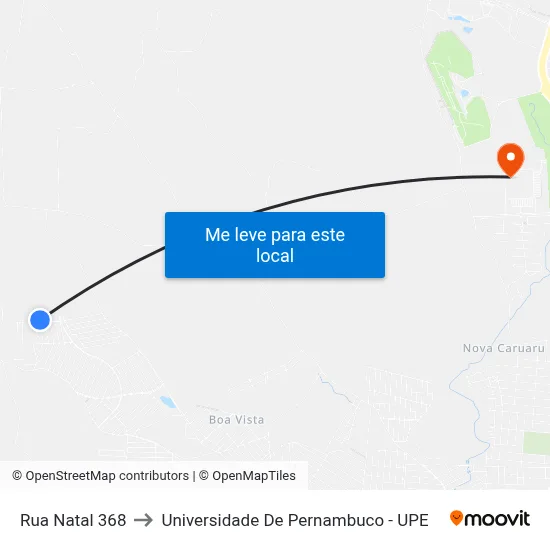 Rua Natal 368 to Universidade De Pernambuco - UPE map