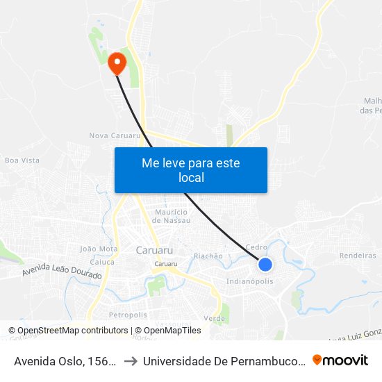 Avenida Oslo, 156-180 to Universidade De Pernambuco - UPE map