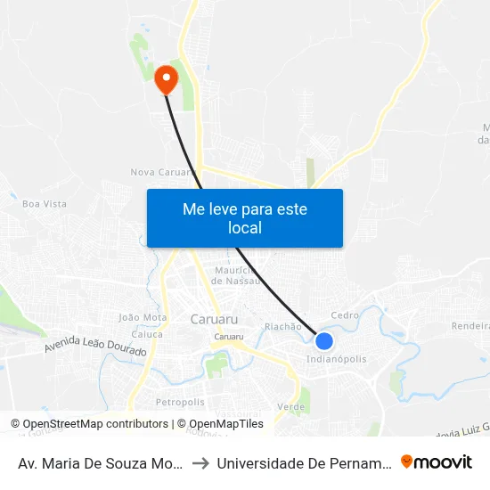 Av. Maria De Souza Monteiro, 287 to Universidade De Pernambuco - UPE map