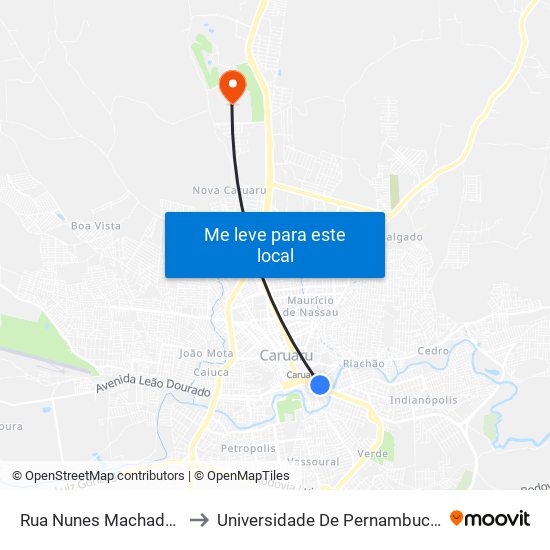 Rua Nunes Machado, 207 to Universidade De Pernambuco - UPE map