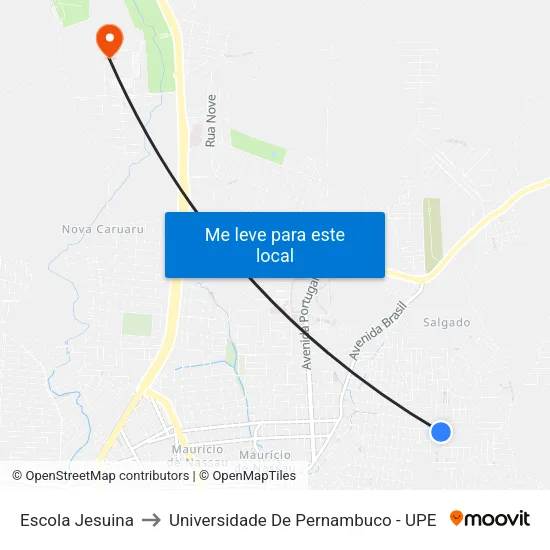 Escola Jesuina to Universidade De Pernambuco - UPE map
