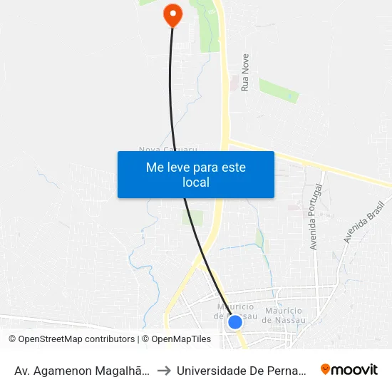 Av. Agamenon Magalhães, 944-950 to Universidade De Pernambuco - UPE map