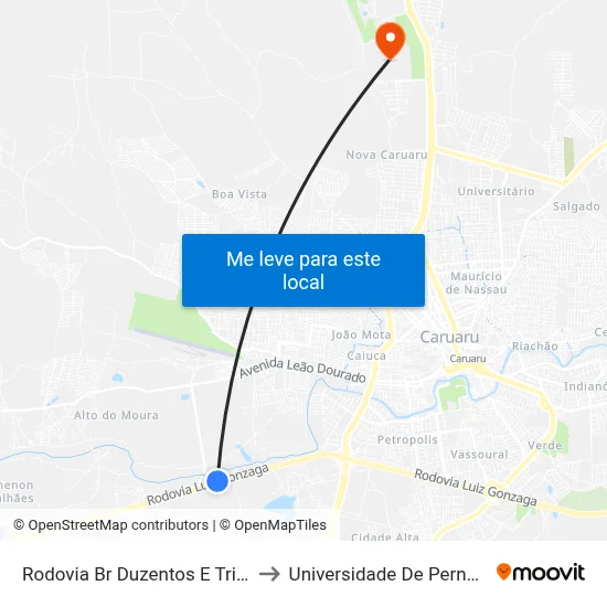 Rodovia Br Duzentos E Trinta E Dois, 480 to Universidade De Pernambuco - UPE map
