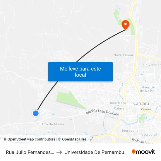 Rua Julio Fernandes, 2003 to Universidade De Pernambuco - UPE map