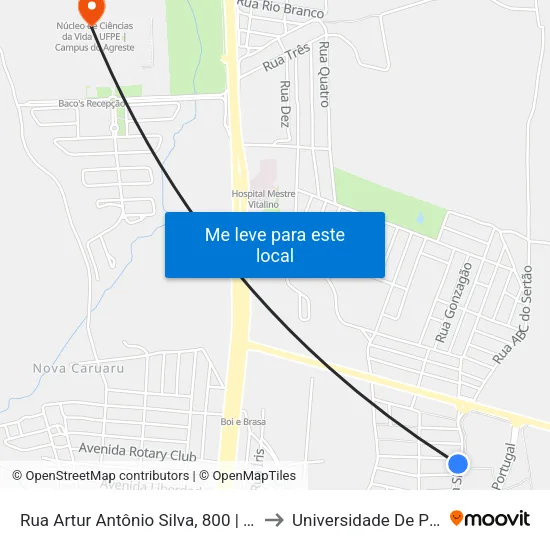 Rua Artur Antônio Silva, 800 | Edifício Mediterrâneo Club to Universidade De Pernambuco - UPE map
