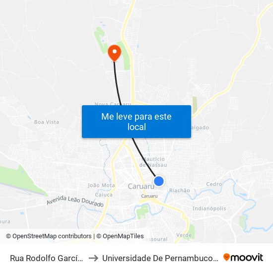 Rua Rodolfo García, 42 to Universidade De Pernambuco - UPE map