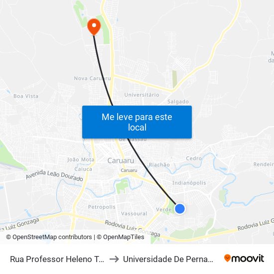 Rua Professor Heleno Torres, 1130 to Universidade De Pernambuco - UPE map