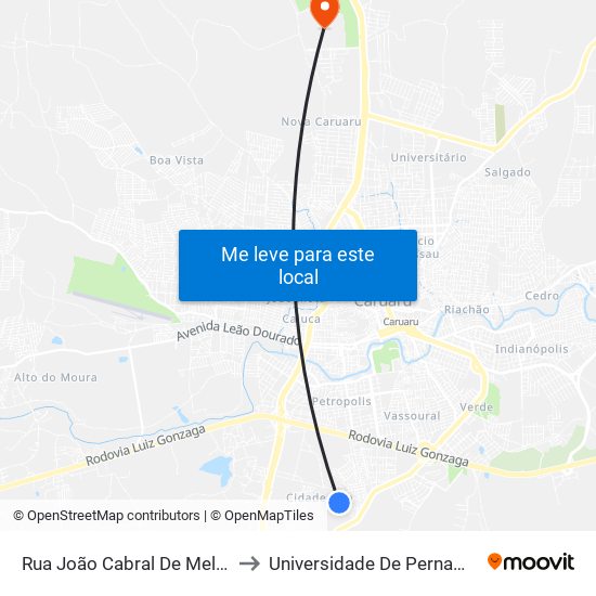 Rua João Cabral De Melo Neto, S/N to Universidade De Pernambuco - UPE map