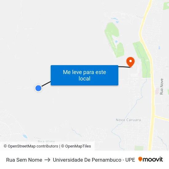 Rua Sem Nome to Universidade De Pernambuco - UPE map