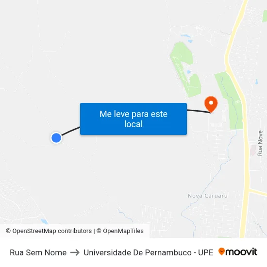 Rua Sem Nome to Universidade De Pernambuco - UPE map