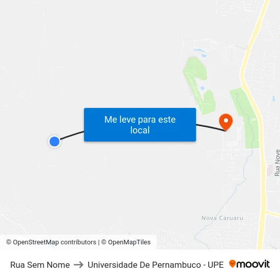 Rua Sem Nome to Universidade De Pernambuco - UPE map