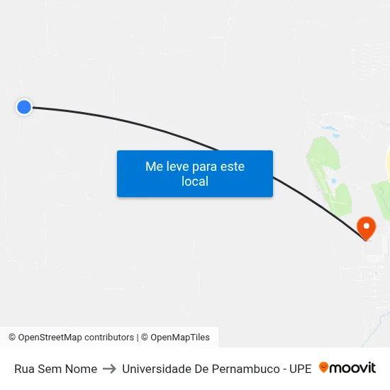 Rua Sem Nome to Universidade De Pernambuco - UPE map