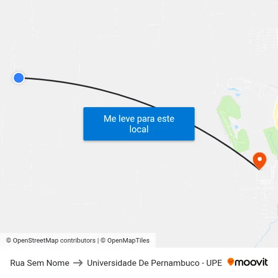 Rua Sem Nome to Universidade De Pernambuco - UPE map