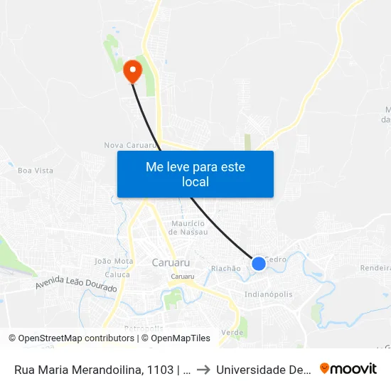 Rua Maria Merandoilina, 1103 | Eti Profº Altair Nunes Porto Filho to Universidade De Pernambuco - UPE map
