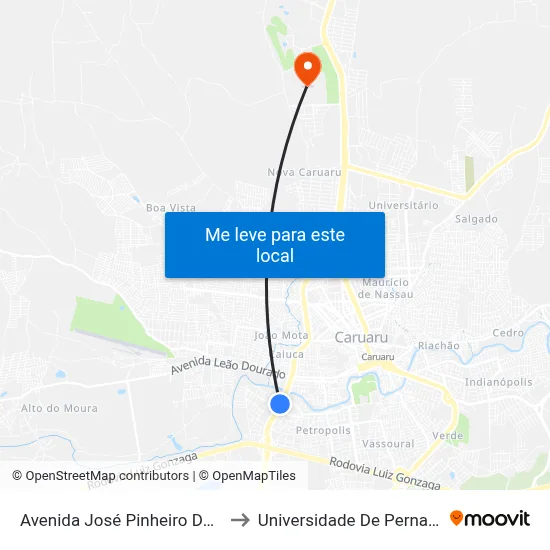 Avenida José Pinheiro Dos Santos, 278 to Universidade De Pernambuco - UPE map