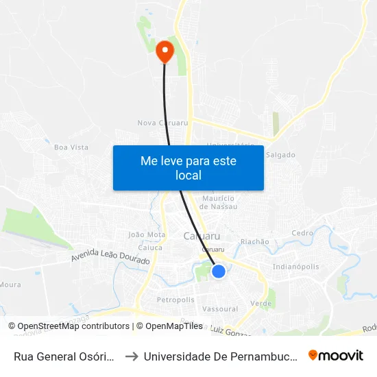 Rua General Osório 137 to Universidade De Pernambuco - UPE map
