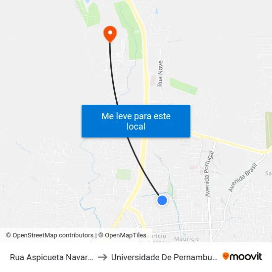 Rua Aspicueta Navarro, 310 to Universidade De Pernambuco - UPE map