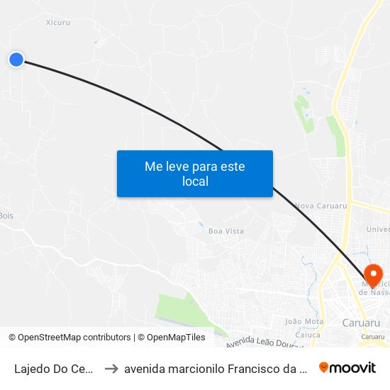 Lajedo Do Cedro to avenida marcionilo Francisco da Silva map