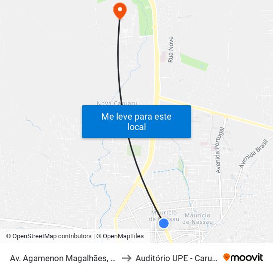 Av. Agamenon Magalhães, 944-950 to Auditório UPE - Caruaru, PE map