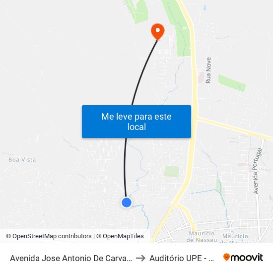 Avenida Jose Antonio De Carvalho Jd Panram, 6 to Auditório UPE - Caruaru, PE map