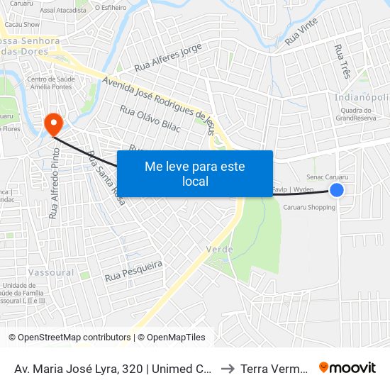Av. Maria José Lyra, 320 | Unimed Caruaru to Terra Vermelha map