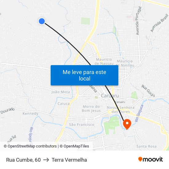 Rua Cumbe, 60 to Terra Vermelha map