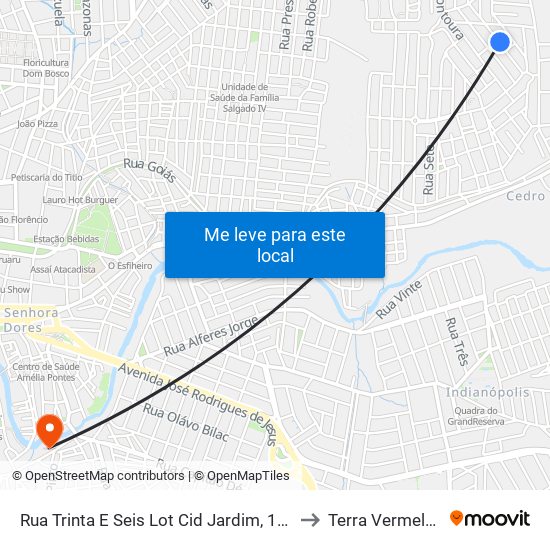 Rua Trinta E Seis Lot Cid Jardim, 110 to Terra Vermelha map