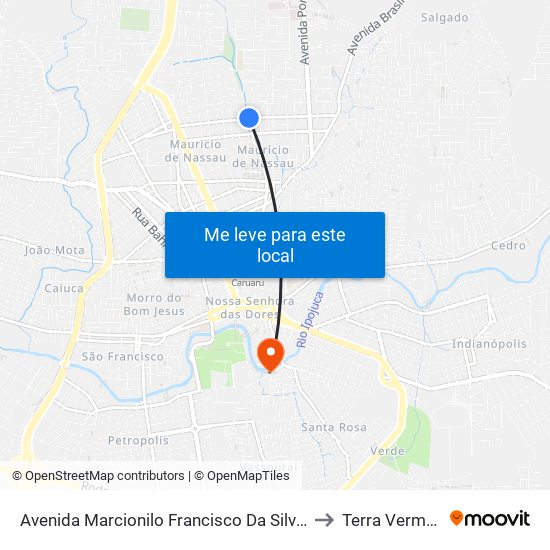 Avenida Marcionilo Francisco Da Silva, 683c to Terra Vermelha map