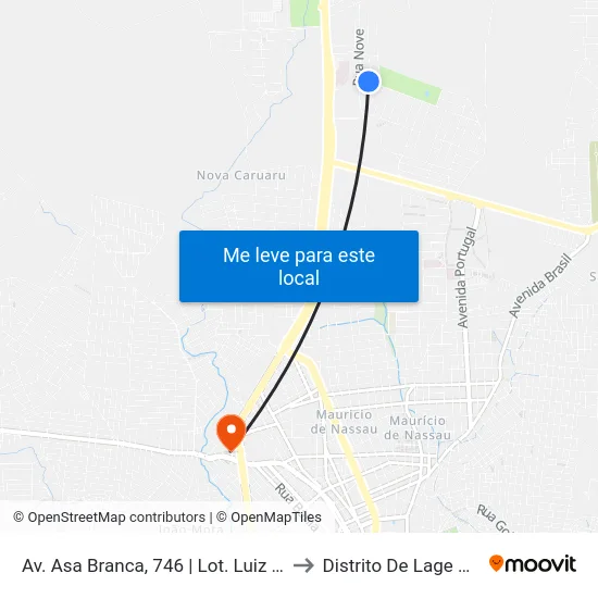 Av. Asa Branca, 746 | Lot. Luiz Gonzaga to Distrito De Lage Grande map