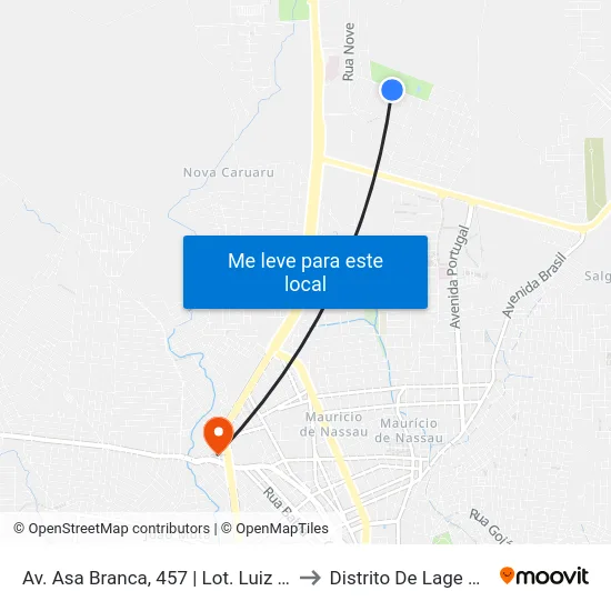 Av. Asa Branca, 457 | Lot. Luiz Gonzaga to Distrito De Lage Grande map