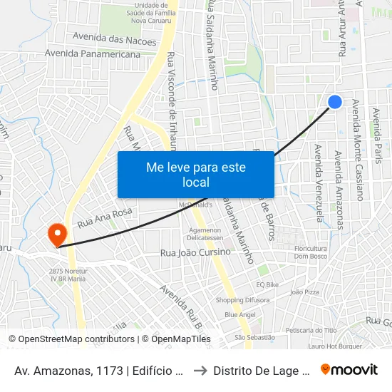 Av. Amazonas, 1173 | Edifício Rotterdam to Distrito De Lage Grande map