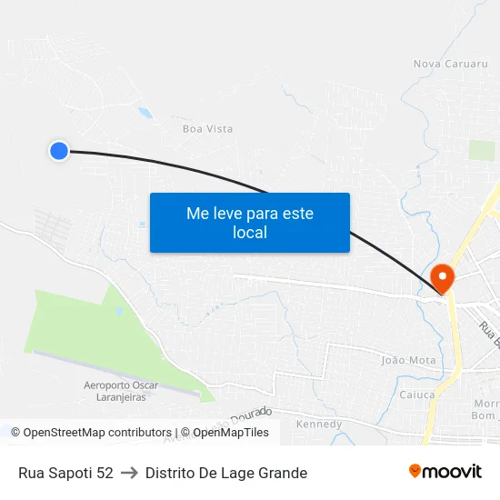 Terminal Xique- Xique 3 to Distrito De Lage Grande map