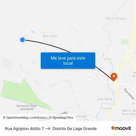 Rua Agripino Abílio 7 to Distrito De Lage Grande map