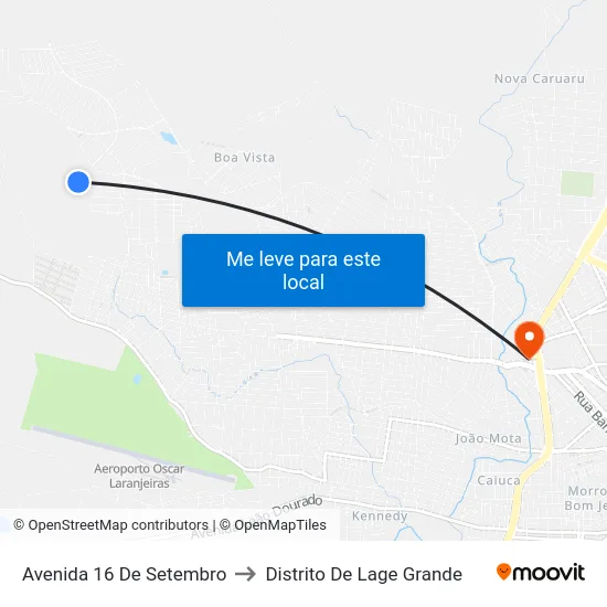 Avenida 16 De Setembro to Distrito De Lage Grande map