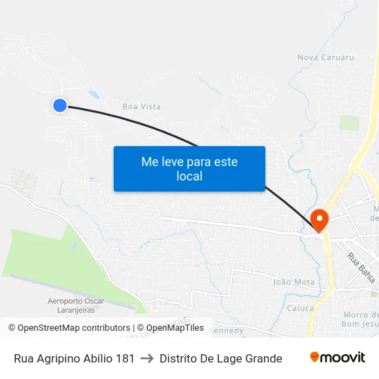 Rua Agripino Abílio 181 to Distrito De Lage Grande map