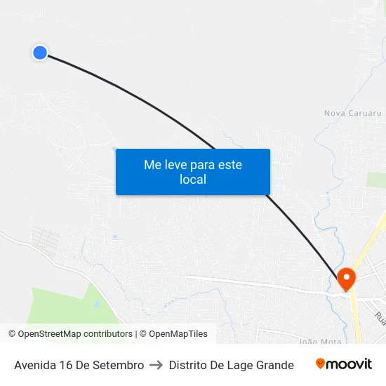 Avenida 16 De Setembro to Distrito De Lage Grande map