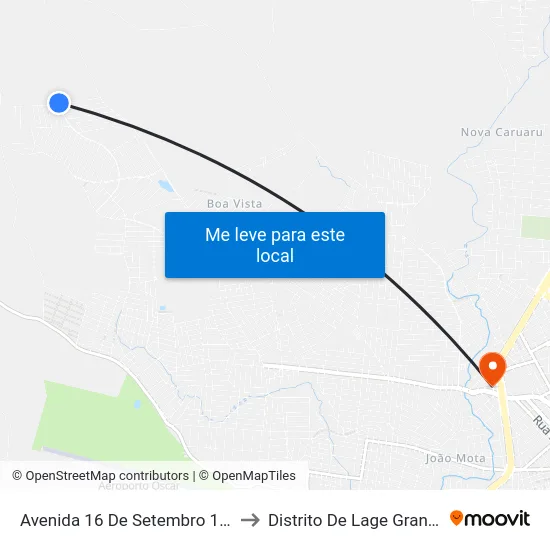 Avenida 16 De Setembro 199 to Distrito De Lage Grande map