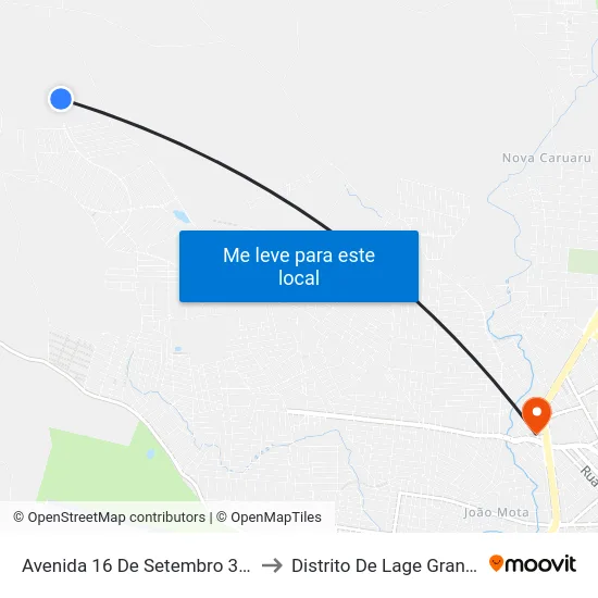 Avenida 16 De Setembro 353 to Distrito De Lage Grande map