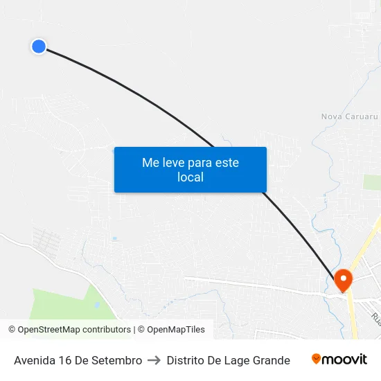 Avenida 16 De Setembro to Distrito De Lage Grande map
