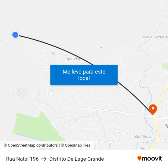 Rua Natal 196 to Distrito De Lage Grande map
