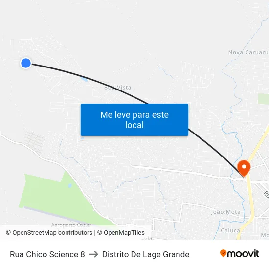 Rua Chico Science 8 to Distrito De Lage Grande map