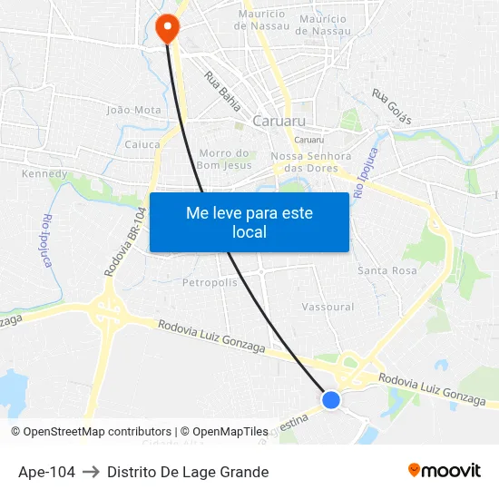 Ape-104 to Distrito De Lage Grande map