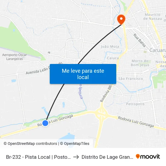 Br-232 - Pista Local | Posto Br to Distrito De Lage Grande map