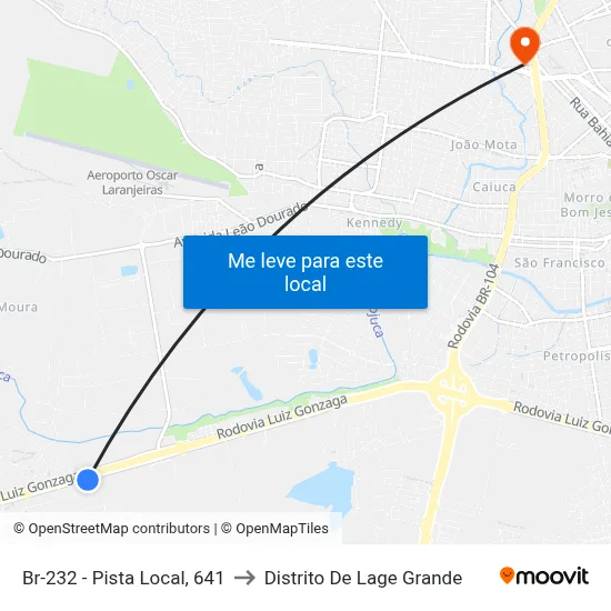 Br-232 - Pista Local, 641 to Distrito De Lage Grande map